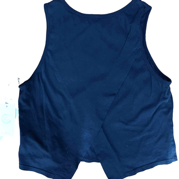 Johnny Was Calme NWT Cross Back Tank Deep Navy Outer Space Cropped Tank Top L - Picture 4 of 7
